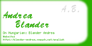 andrea blander business card